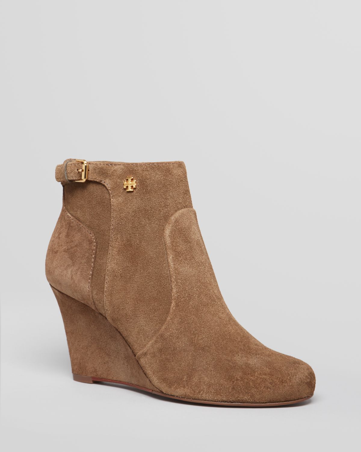 tory burch logo wedge bootie
