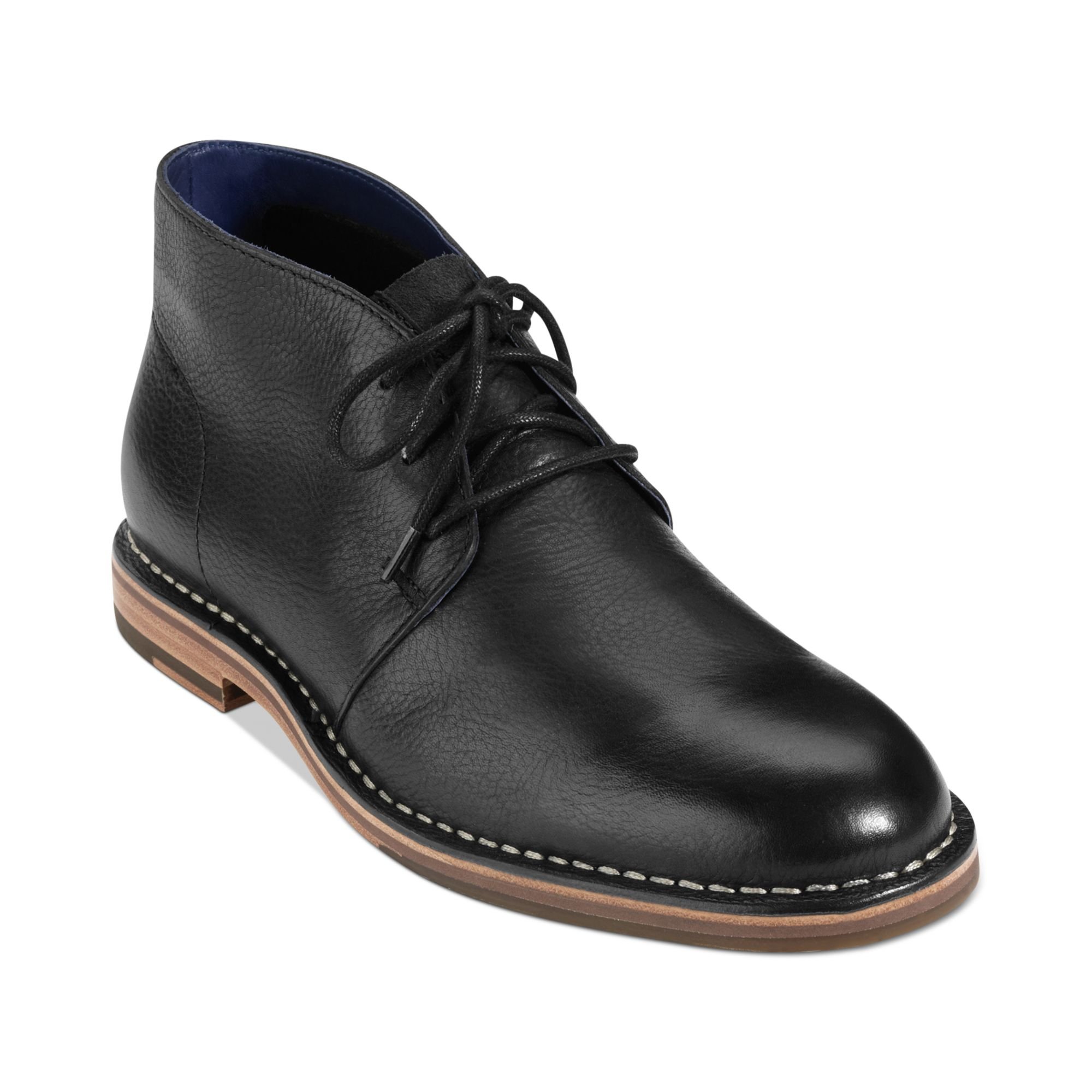 Cole Haan Glenn Chukka Boots in Black for Men | Lyst