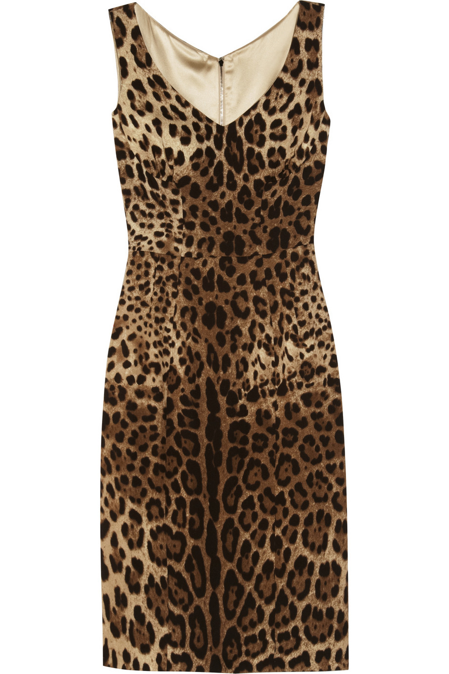 Lyst - Dolce & Gabbana Leopardprint Crepe Dress in Brown