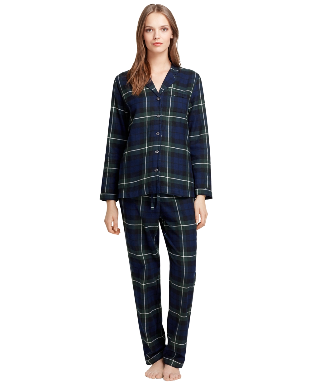 Brooks brothers Blackwatch Plaid Flannel Pajamas in Green | Lyst
