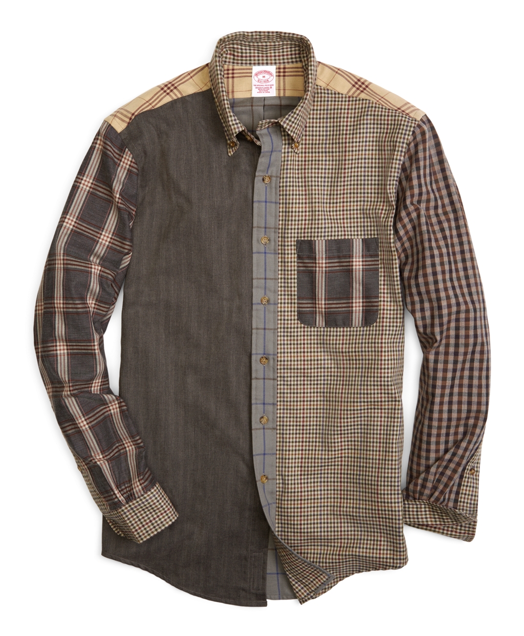 Brooks Brothers Brooks Flannel Regular Fit Pieced Fun Sport Shirt in ...