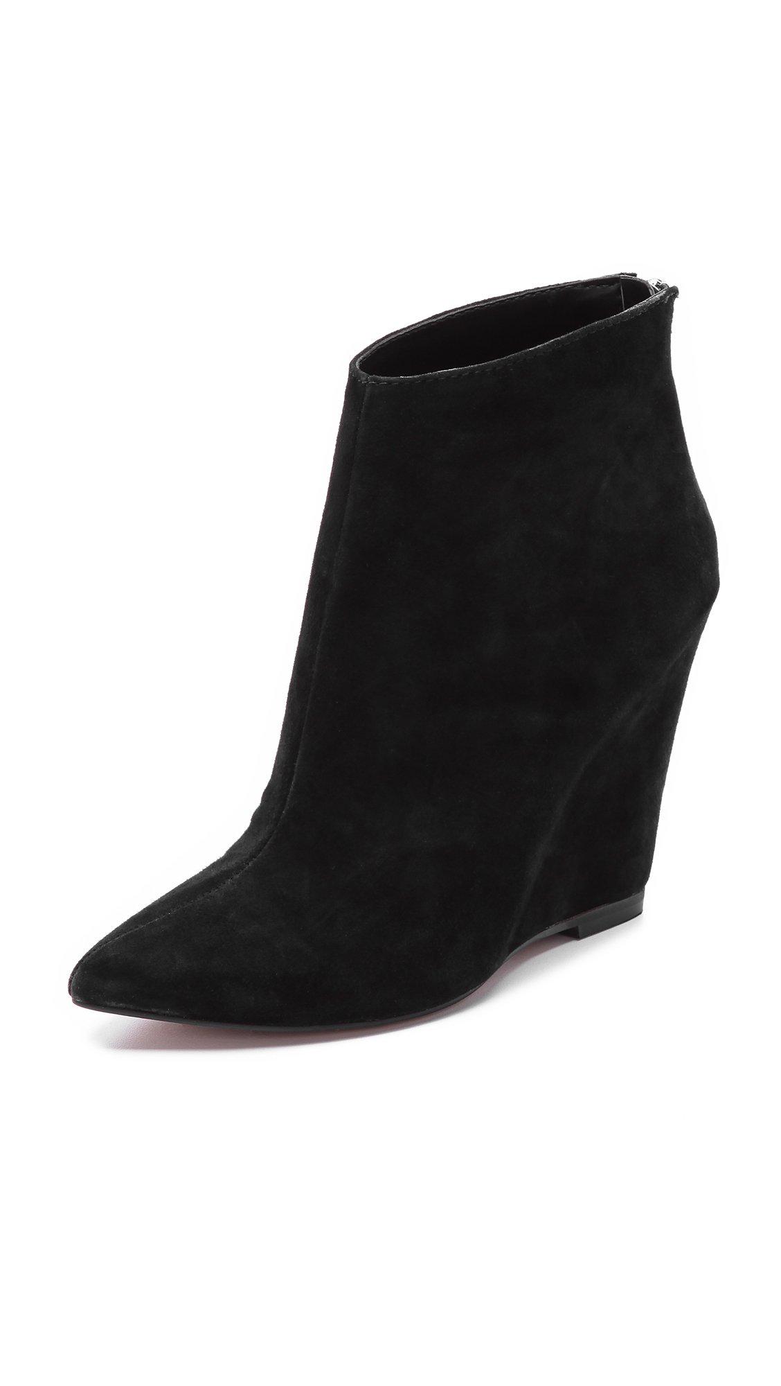 Dolce Vita Beryl Suede Wedge Booties in Black | Lyst