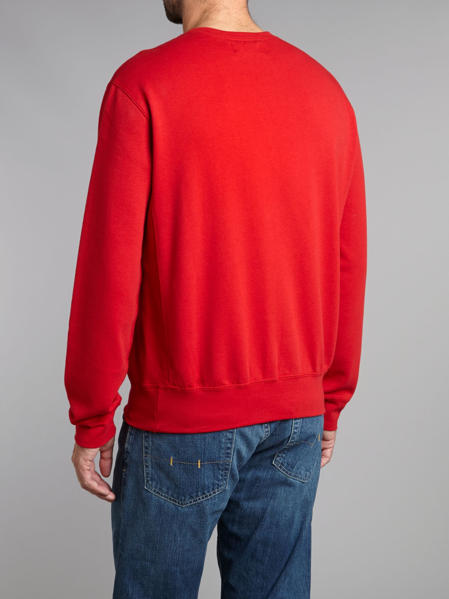 red and white polo sweater