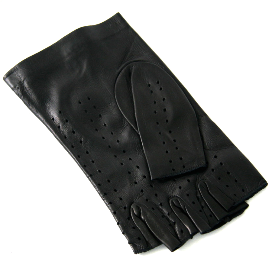 Black.co.uk Ladies Black Leather Fingerless Gloves in Black Lyst