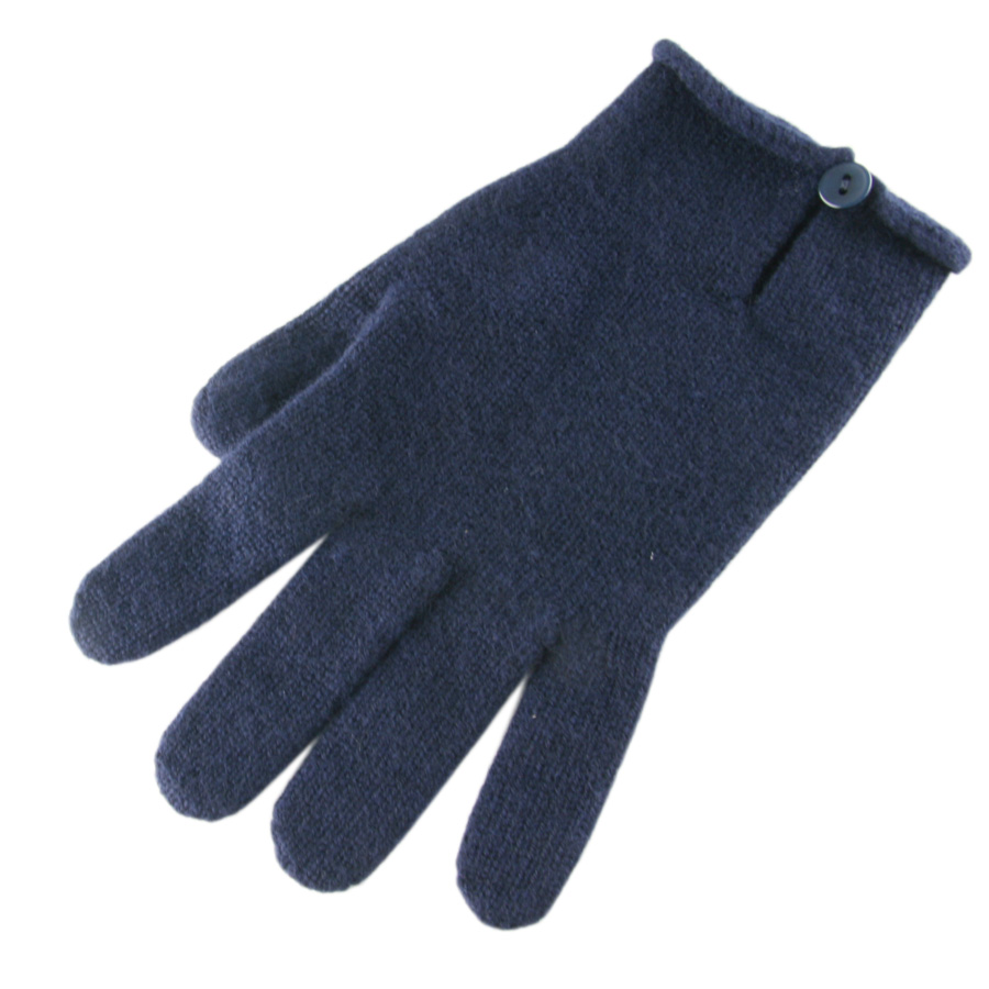 Lyst Black.Co.Uk Ladies' Navy Blue Cashmere Gloves With Button Detail 100 Cashmere