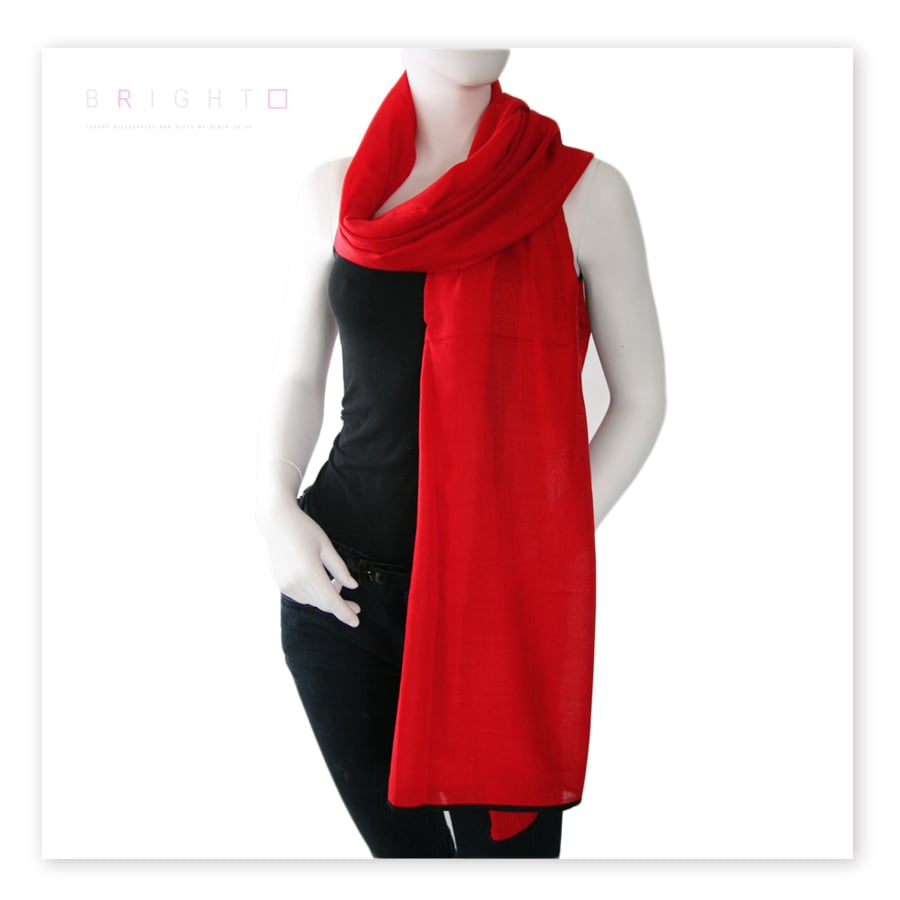 Red silk scarves for women uk