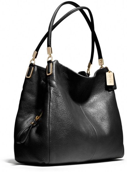 Coach Madison Small Phoebe Shoulder Bag in Leather in Black (SV/SEA ...