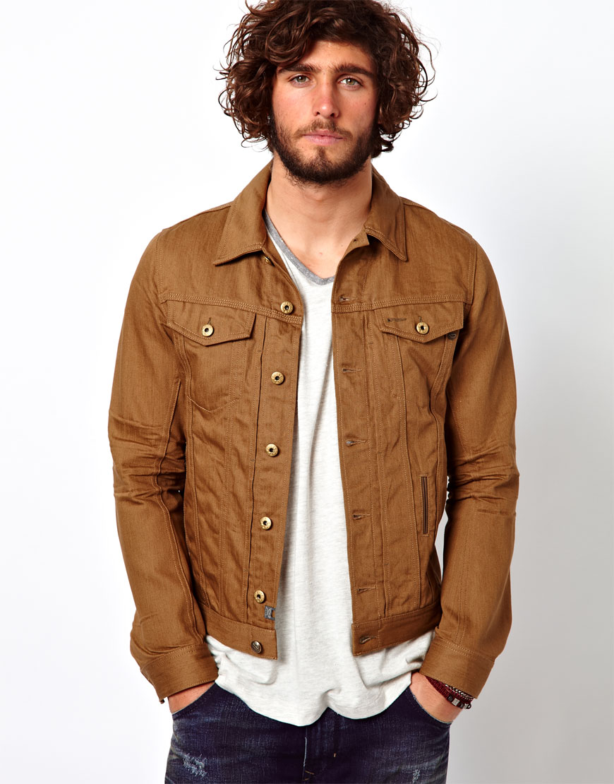 Diesel Denim Jacket Elshar In Brown For Men Lyst