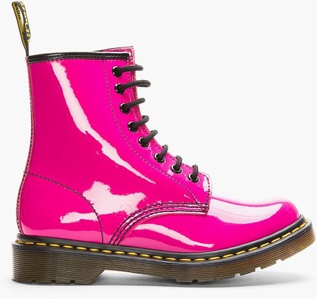 Dr. Martens Hot Pink Patent Leather Cambridge Brush W 8 eye Boots in ...