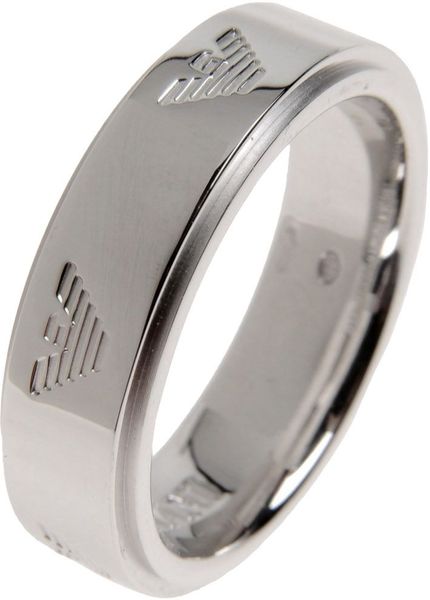 Emporio Armani Ring in Silver for Men | Lyst