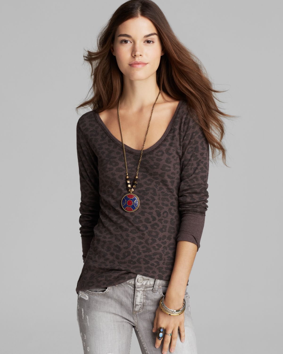 free people leopard shirt