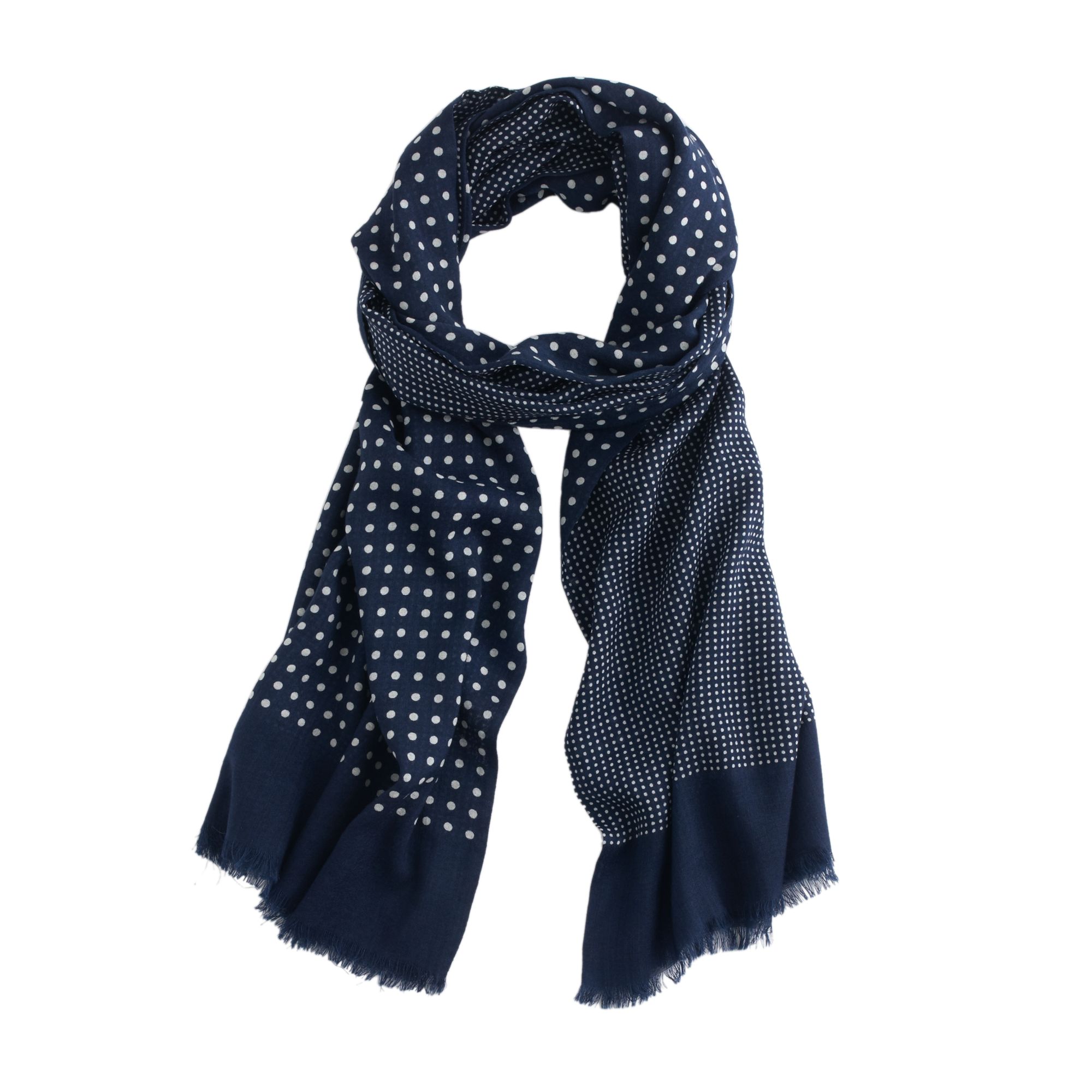 J.crew Dotted Wool Silk Scarf in Blue for Men (navy natural dot) | Lyst