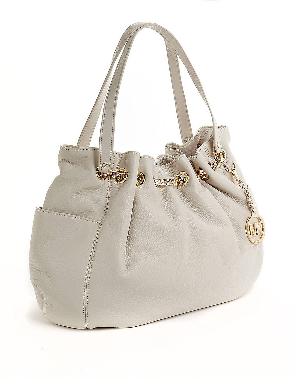 Michael Michael Kors Jet Set Chain Ring Leather Tote Bag in Beige ...