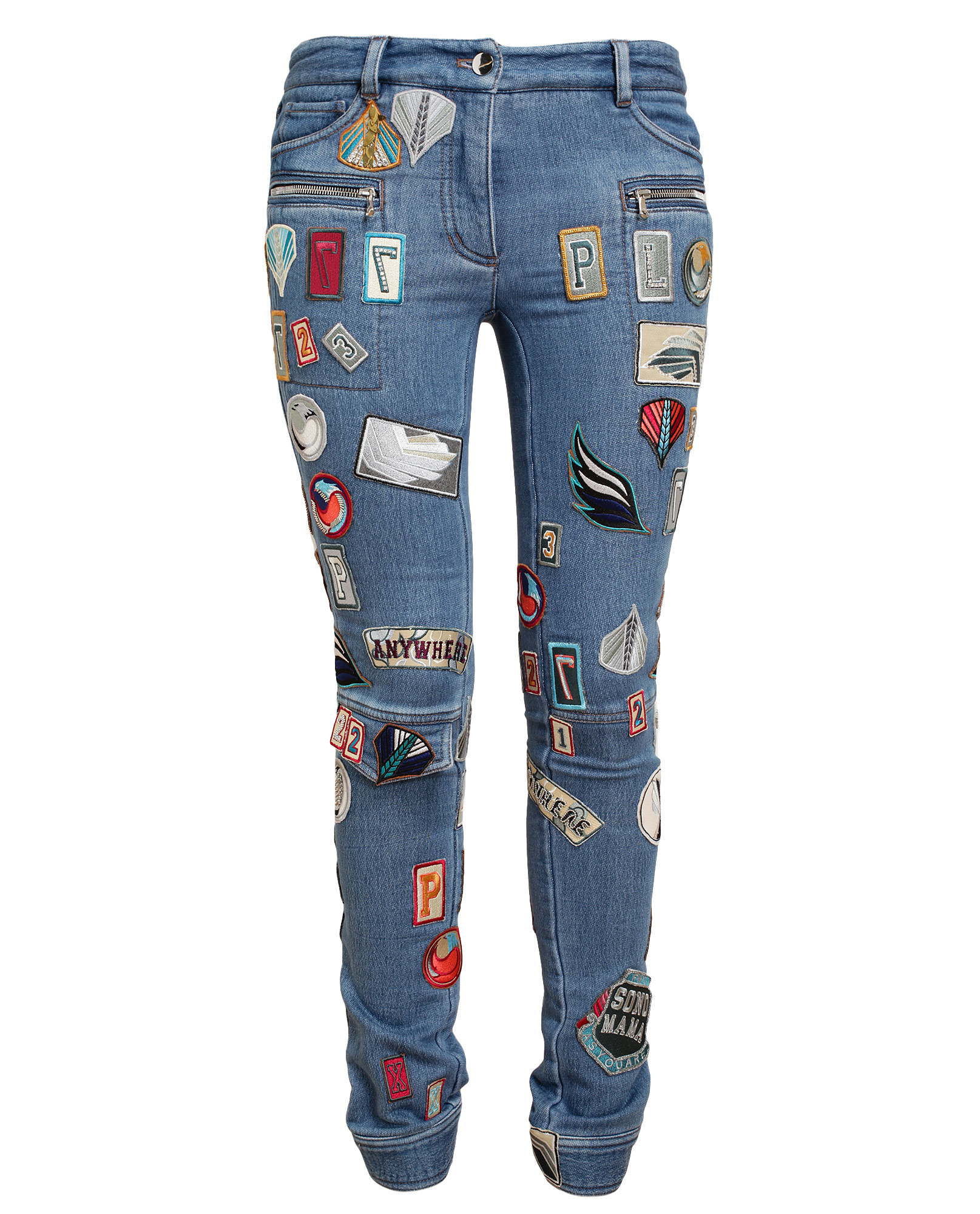 3.1 Phillip Lim Denim Jeans with Badge Appliqué in | Lyst