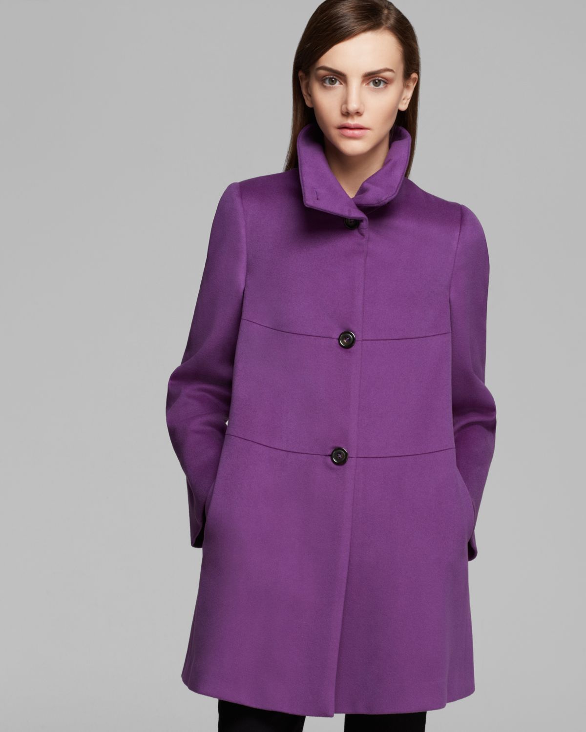 Armani Coat Wool in Purple (Violet) | Lyst