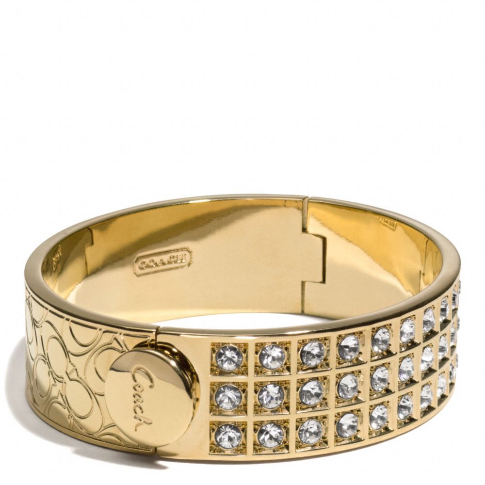 Lyst - Coach Small Beveled Pave Bracelet in Metallic