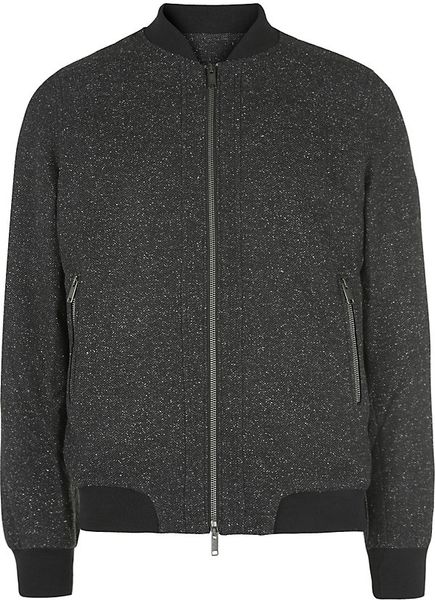 Lot78 Tweed Bomber Jacket in Gray for Men | Lyst
