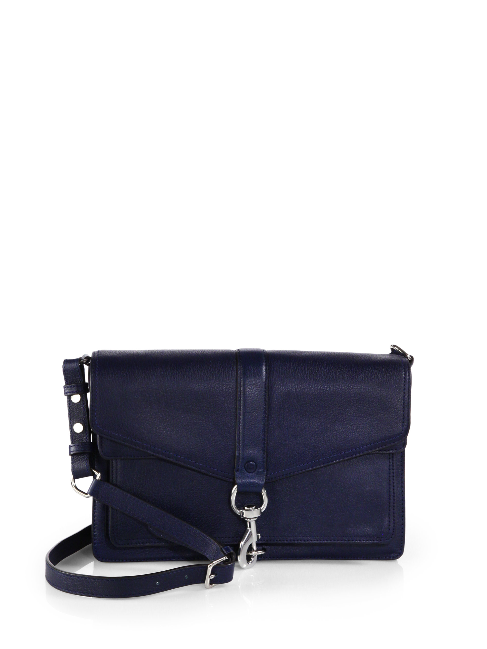 Rebecca minkoff Hudson Moto Leather Crossbody Bag in Blue | Lyst