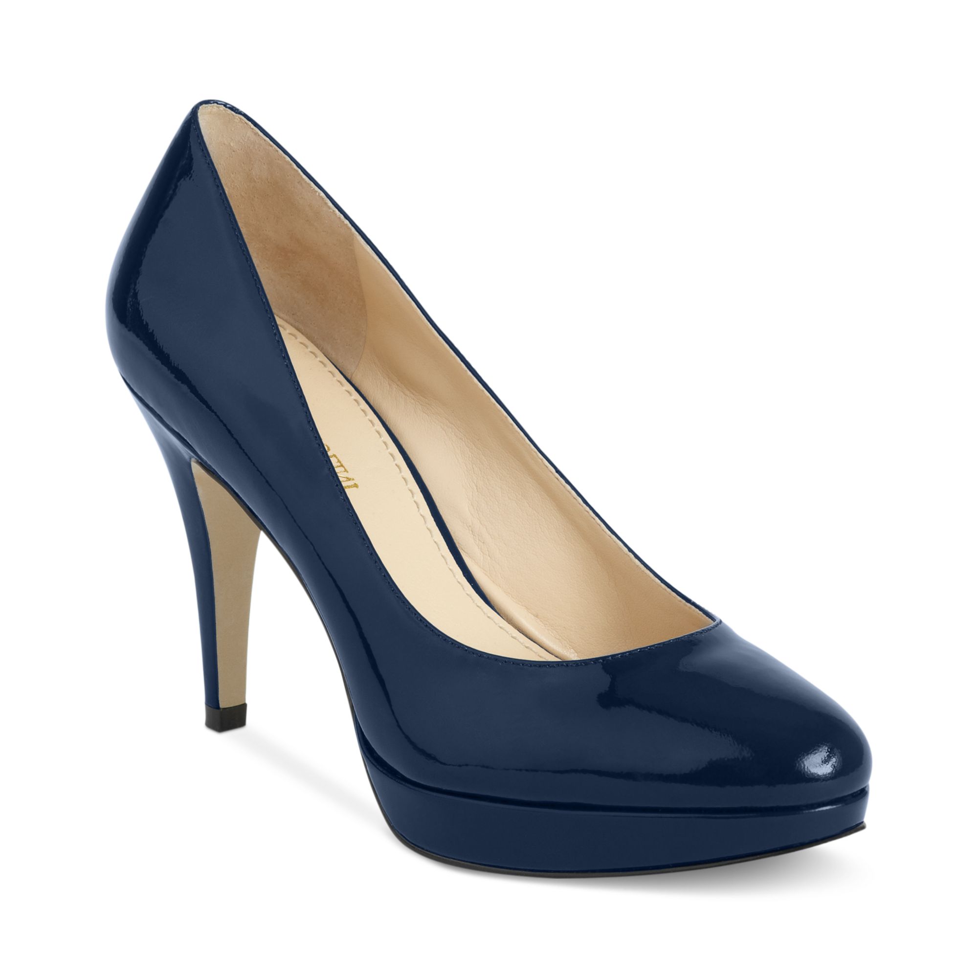 Enzo Angiolini Dixy Platform Pumps in Blue (Navy Patent) | Lyst