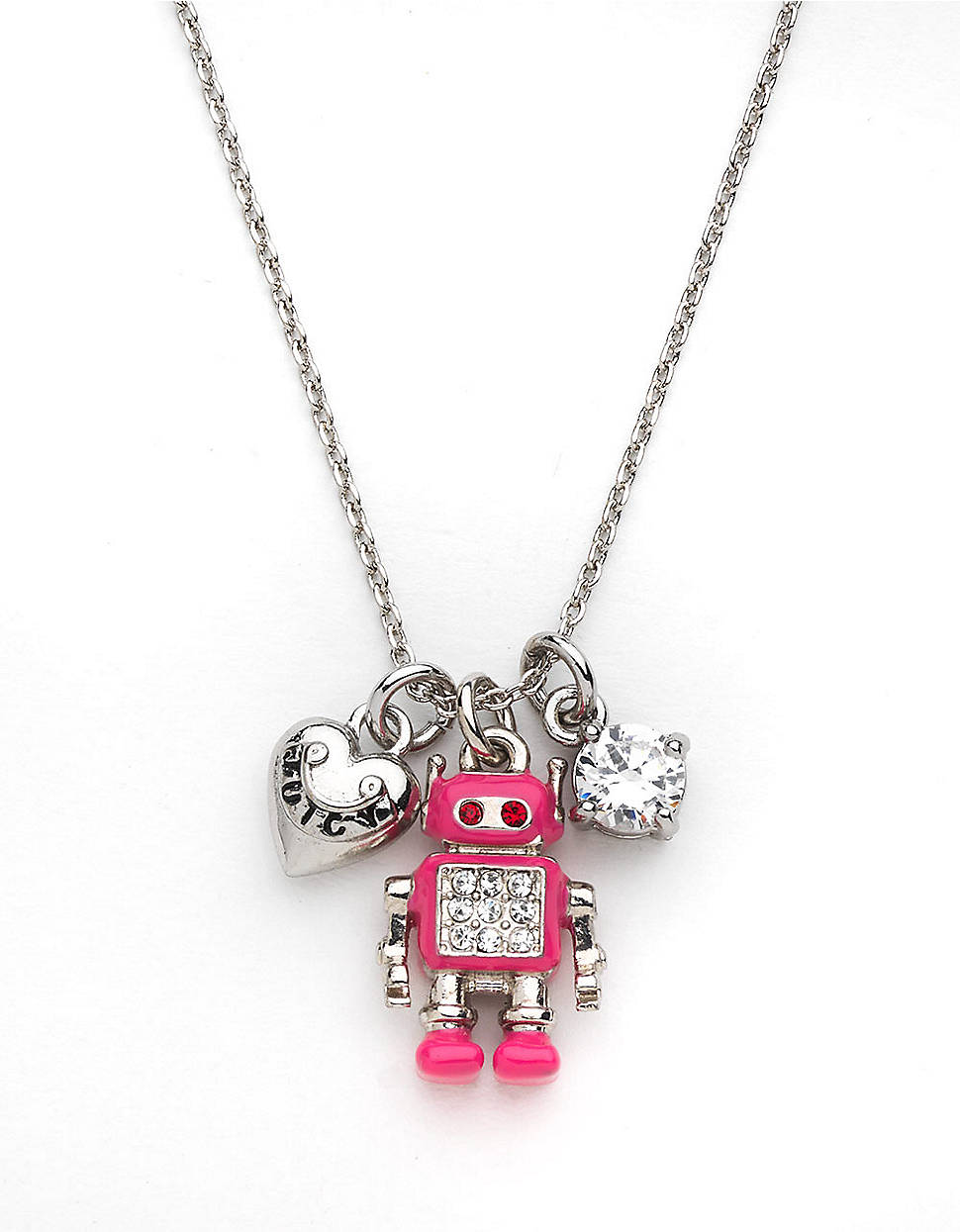 Lyst - Juicy Couture Embellished Robot Charm Pendant Necklace in Metallic