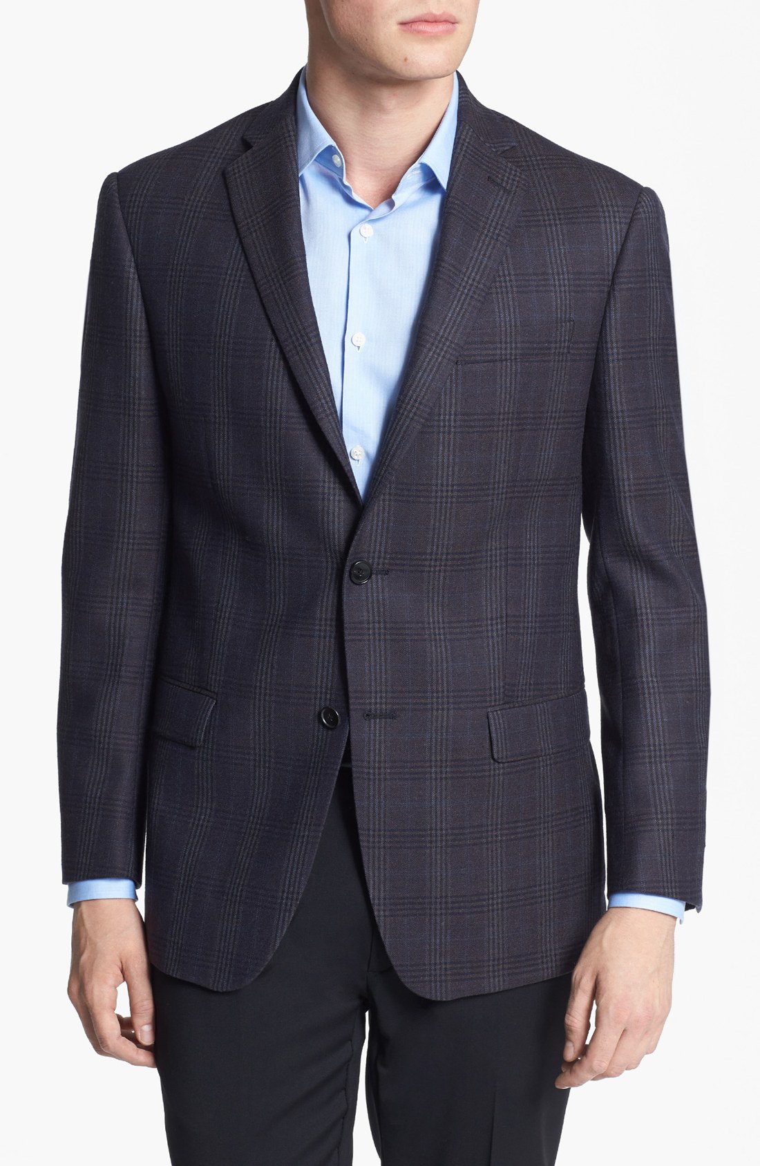 Michael Kors Trim Fit Plaid Sportcoat in Blue for Men (Navy) | Lyst