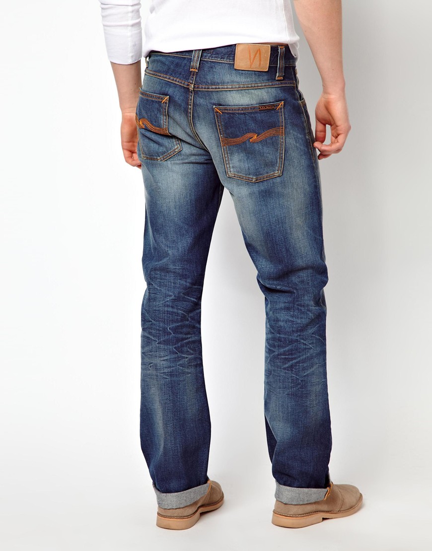 Penfield Nudie Jeans Average Joe Straight Fit Perfect Blue Wash in Blue ...