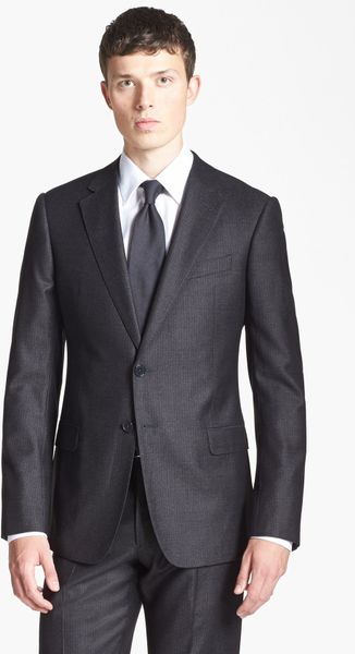 Armani Sartorial Charcoal Shadow Stripe Wool Suit in Gray for Men ...