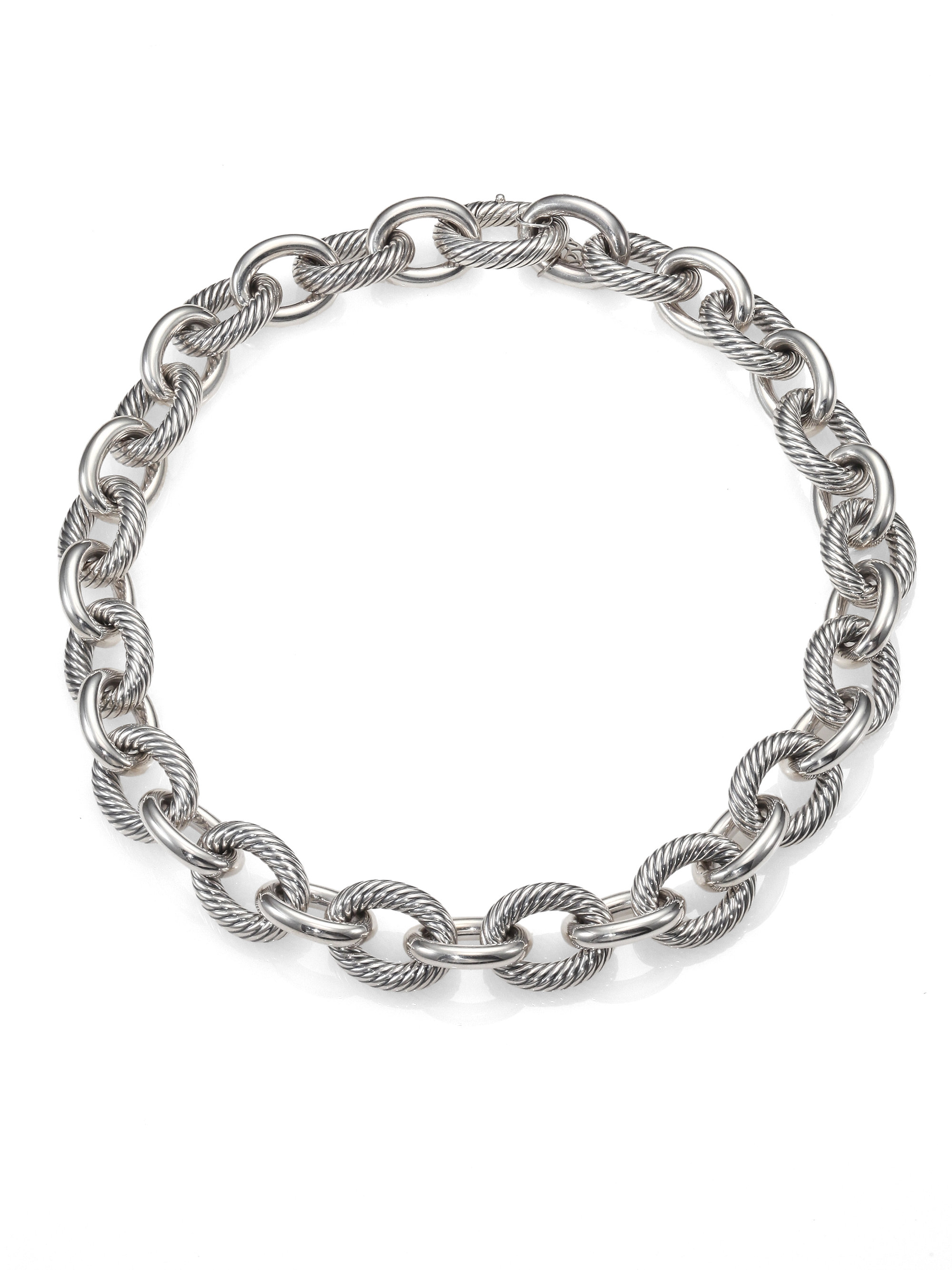 David Yurman Sterling Silver Chain Link Necklace in Silver | Lyst