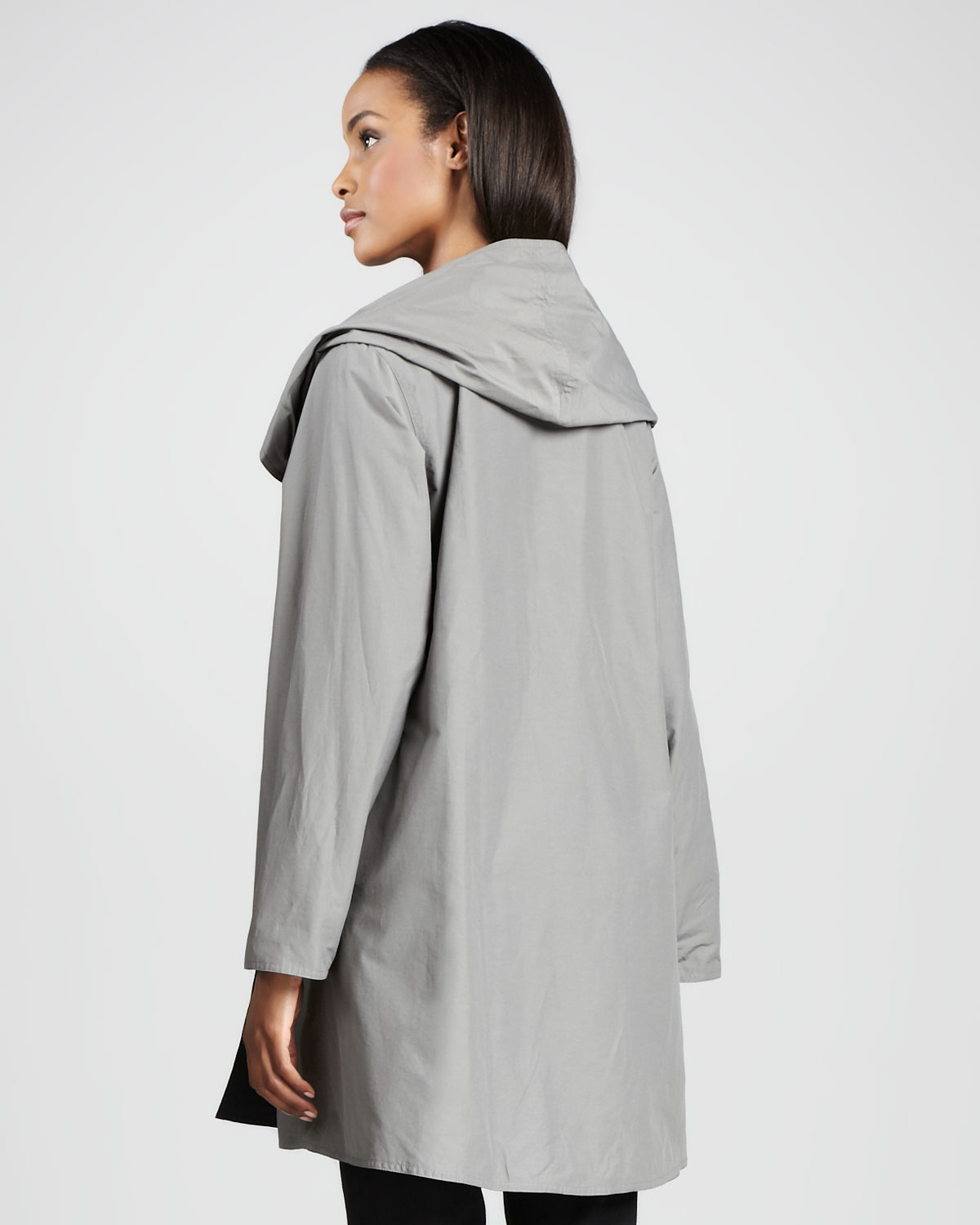 eileen fisher black hooded jacket