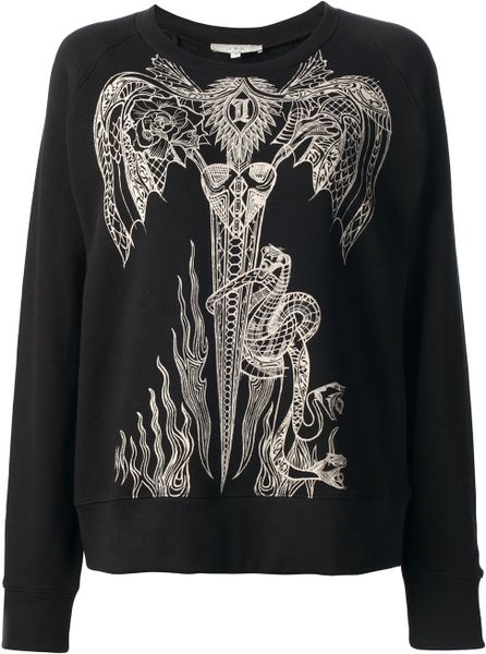 Iro Print Design Sweater in Black | Lyst