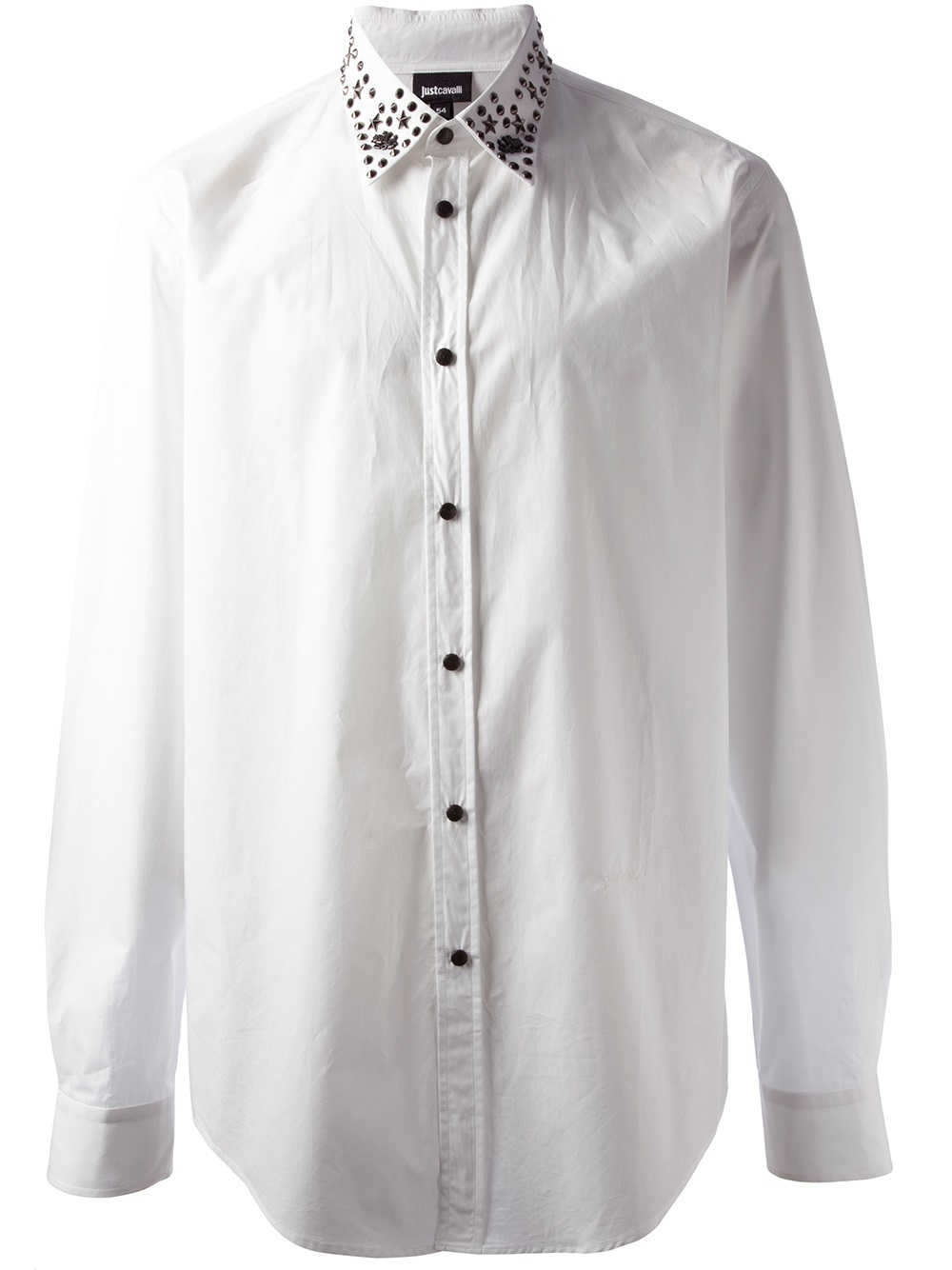 Just Cavalli Studded Collar Shirt in White for Men | Lyst