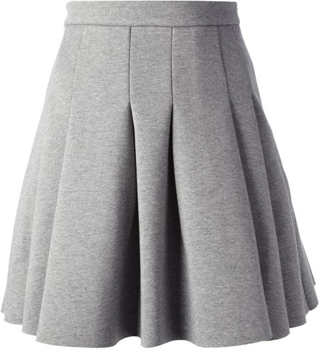 T By Alexander Wang Pleated Skirt in Gray (grey) | Lyst