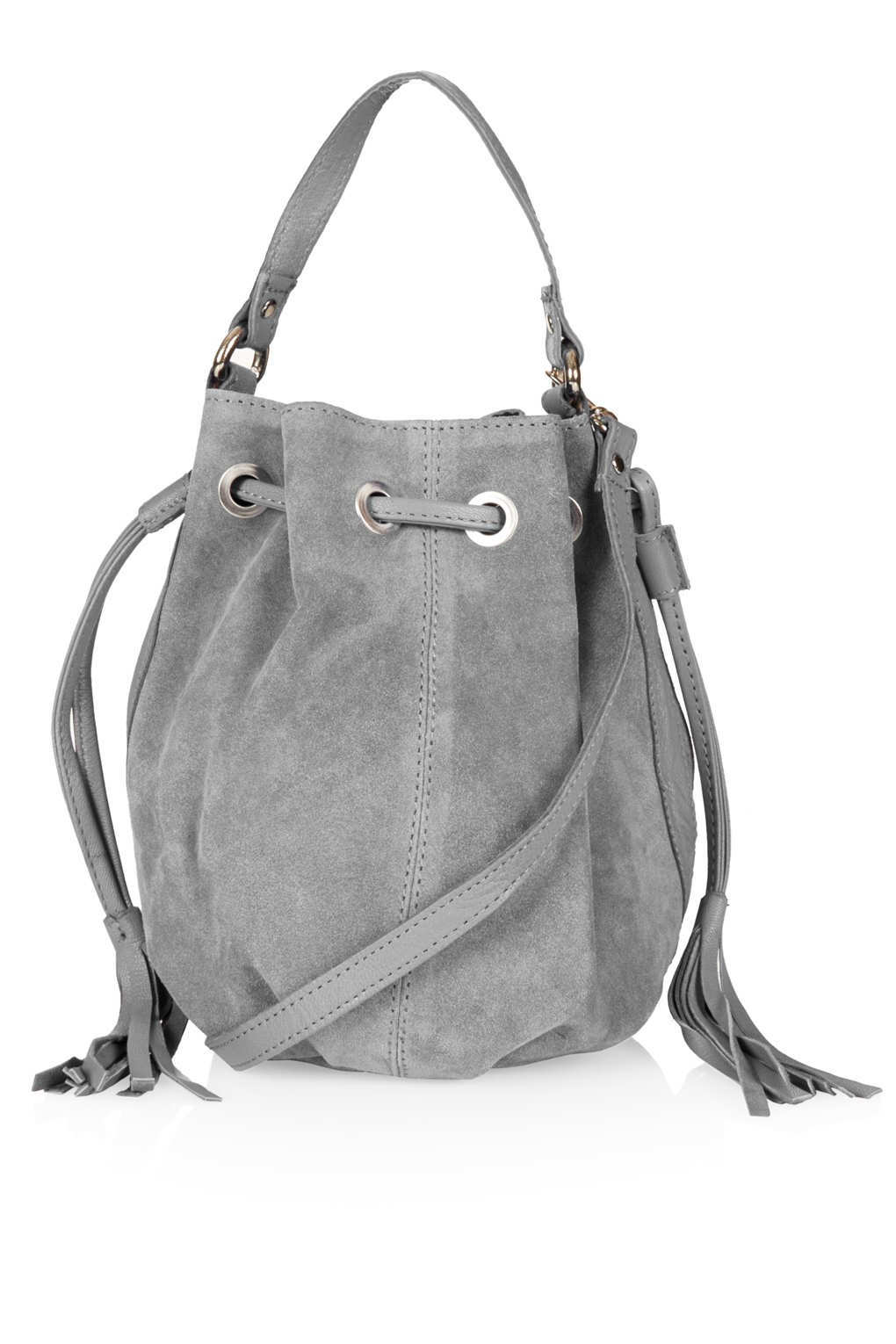 Grey Suede Hobo Bag