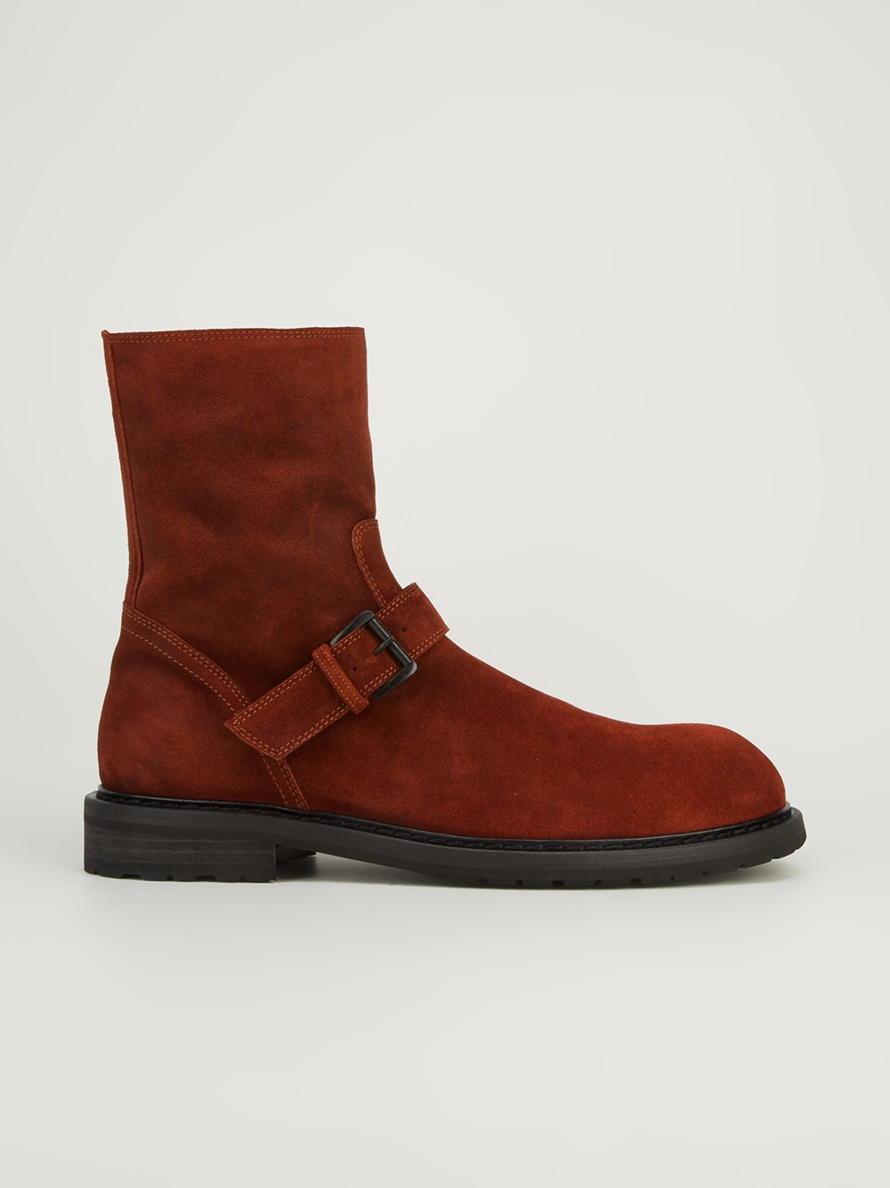 ann demeulemeester buckled leather ankle boots