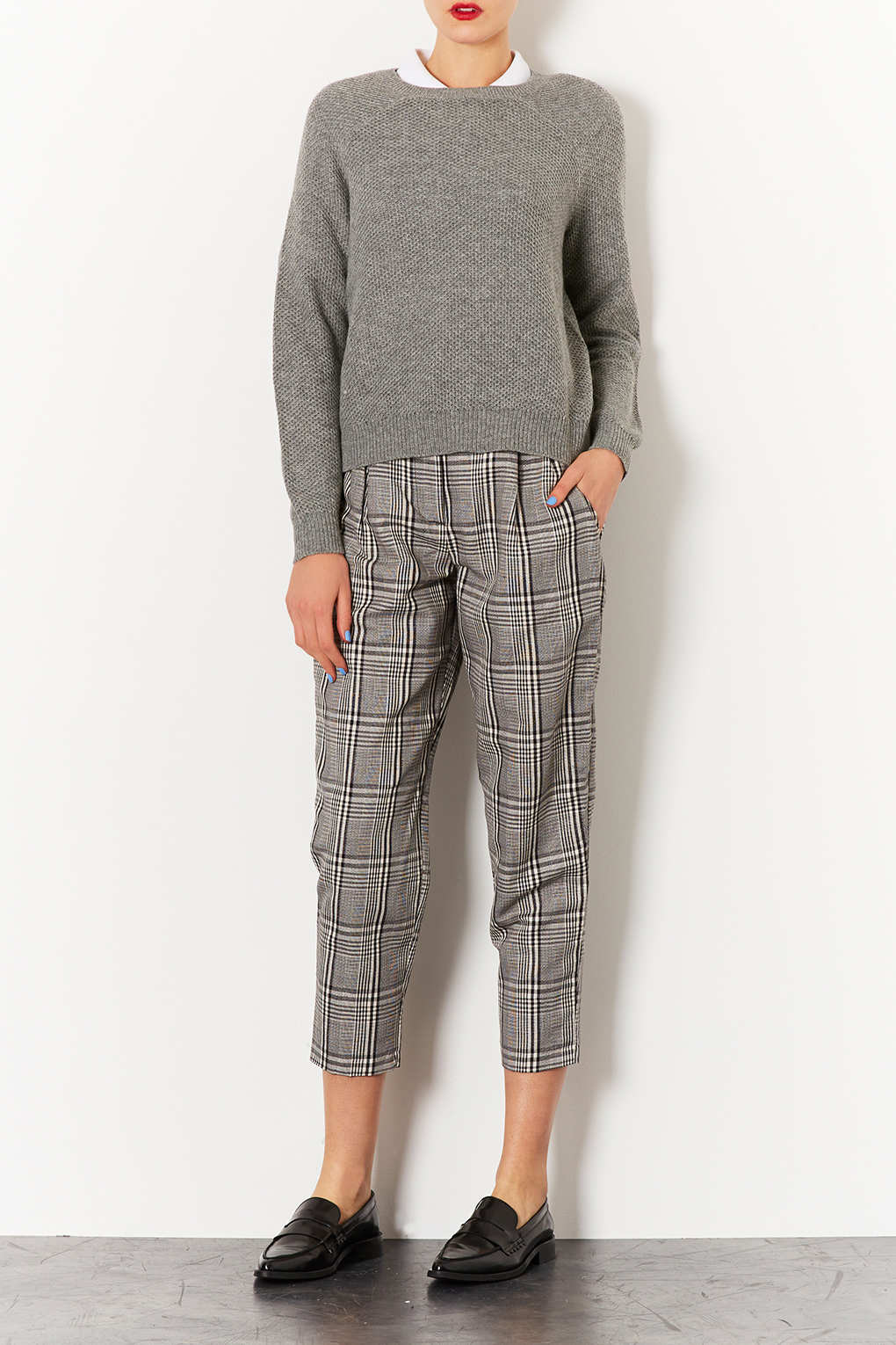 Lyst Knitted Elbow Patch Jumper in Gray