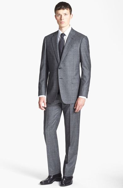 Armani Giorgio Dim Grey Plaid Suit in Gray for Men (Dim Gray) | Lyst