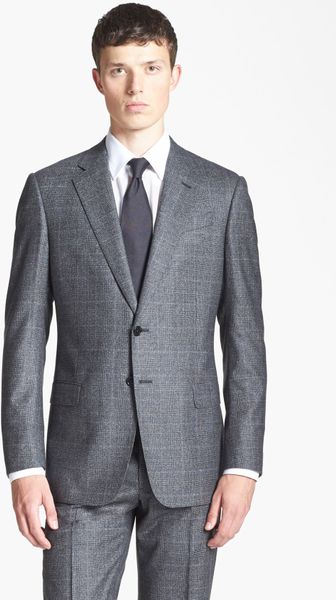 Armani Giorgio Dim Grey Plaid Suit in Gray for Men (Dim Gray) | Lyst