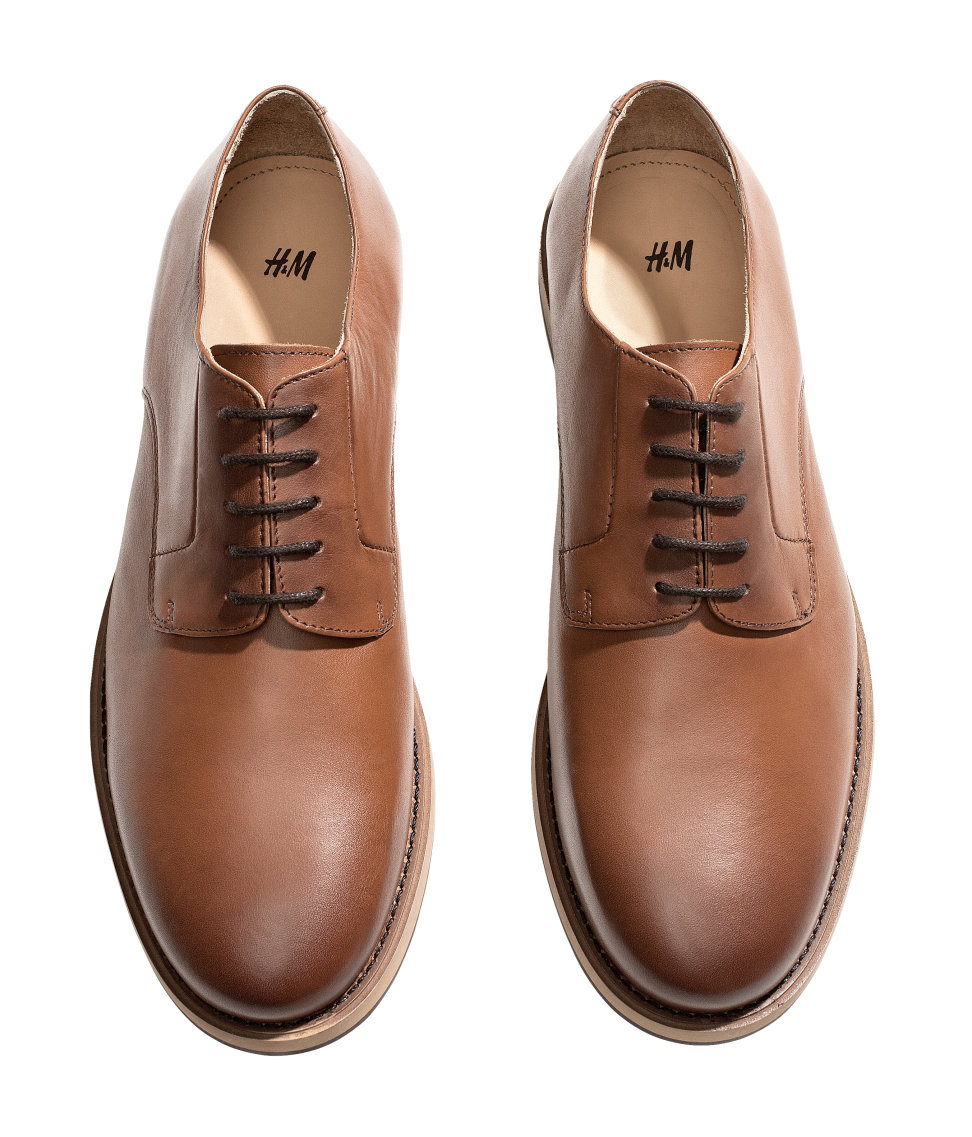H&m Mens Leather Shoes in Brown for Men | Lyst