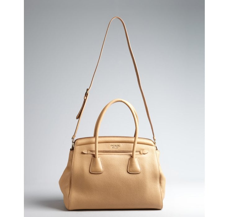 Prada Khaki Pebbled Leather Doctor Bag in Khaki | Lyst  