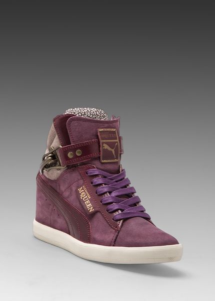 Alexander Mcqueen X Puma Joustesse Mid Wedge Sneaker in Purple in ...