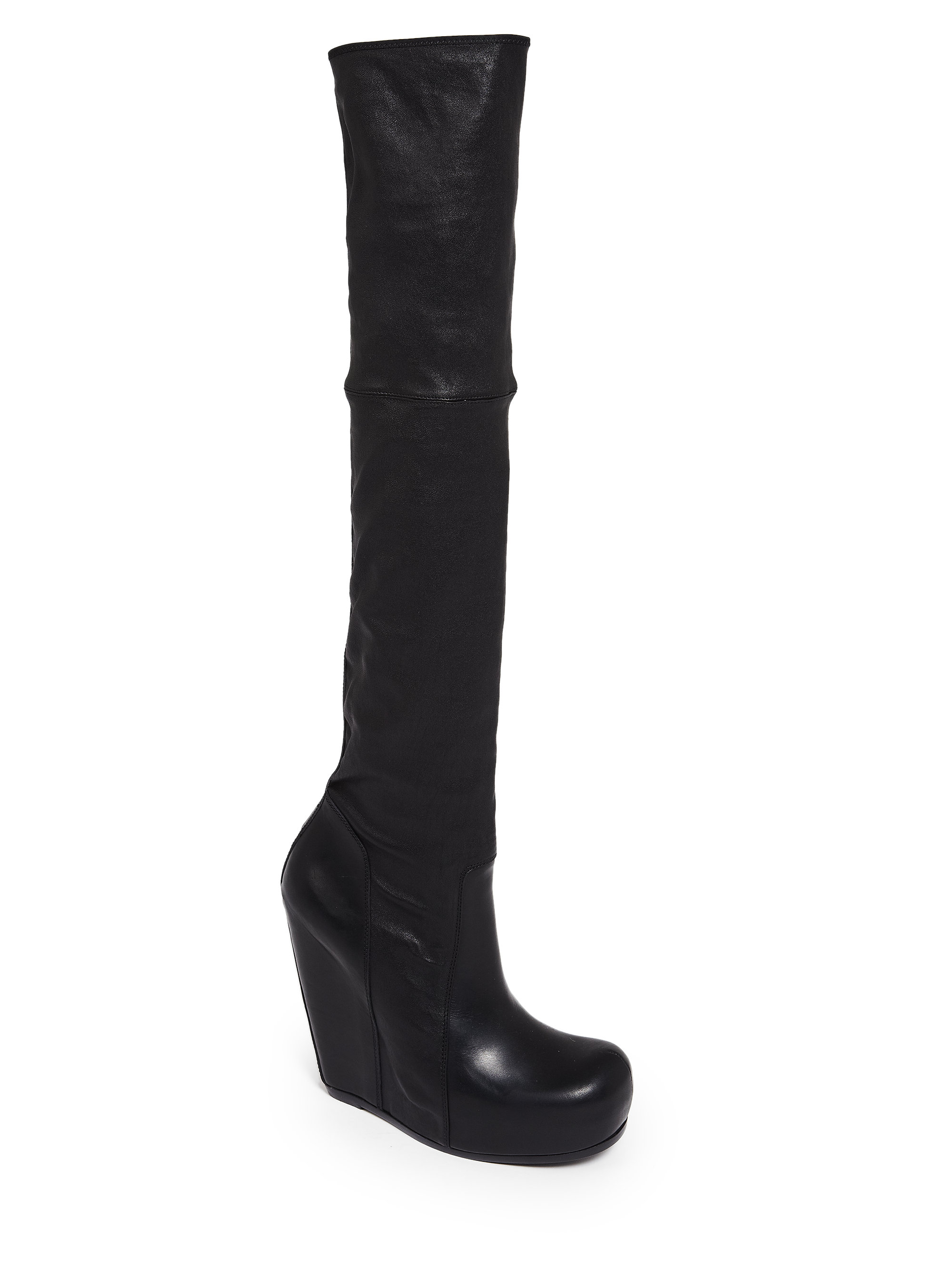 thigh high wedge boots