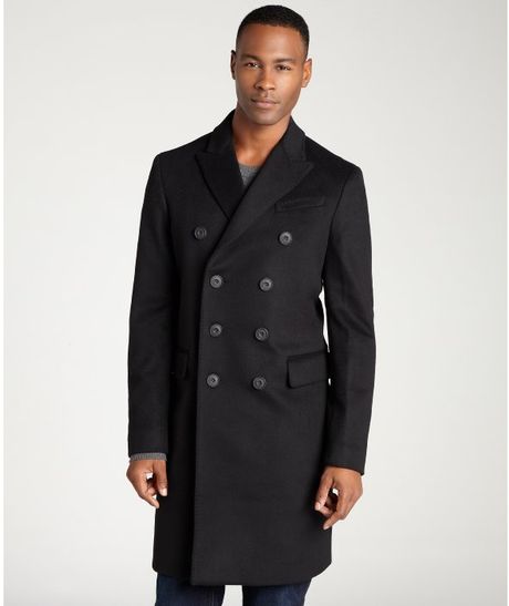Burberry Black Wool Cashmere Blended Double Breasted Three Quarter ...