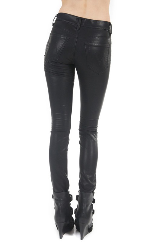 Mother Muse Faux Leather Pants in Black | Lyst