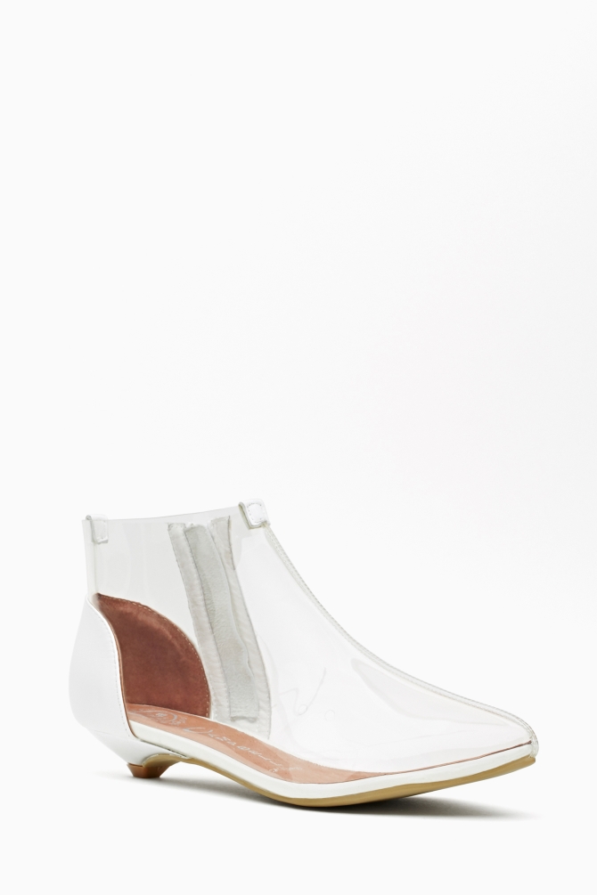 clear bootie heels