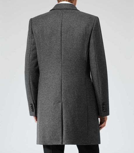 Reiss Chaplin Long Epsom Coat in Gray for Men (GREY) | Lyst