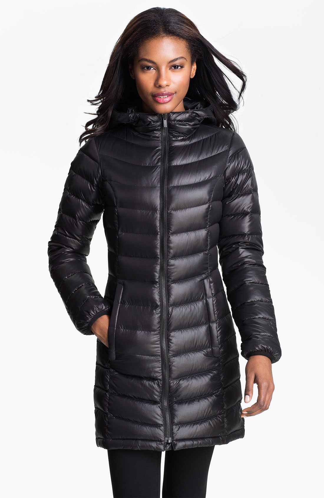 The north face 'jenae' Hooded Down Jacket in Black | Lyst