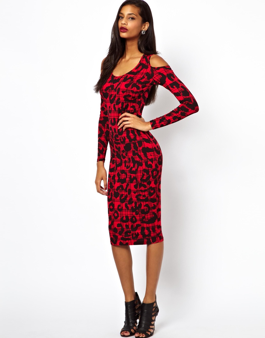 Size conversion Dresses Bodycon One Print Shoulder sleeves velvet