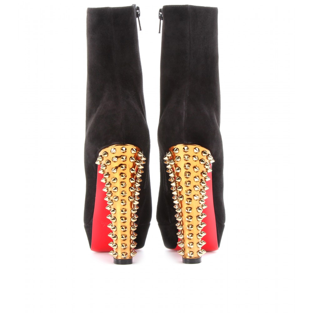 Christian louboutin Taclou 140 Suede Boots with Studded Heel in ...