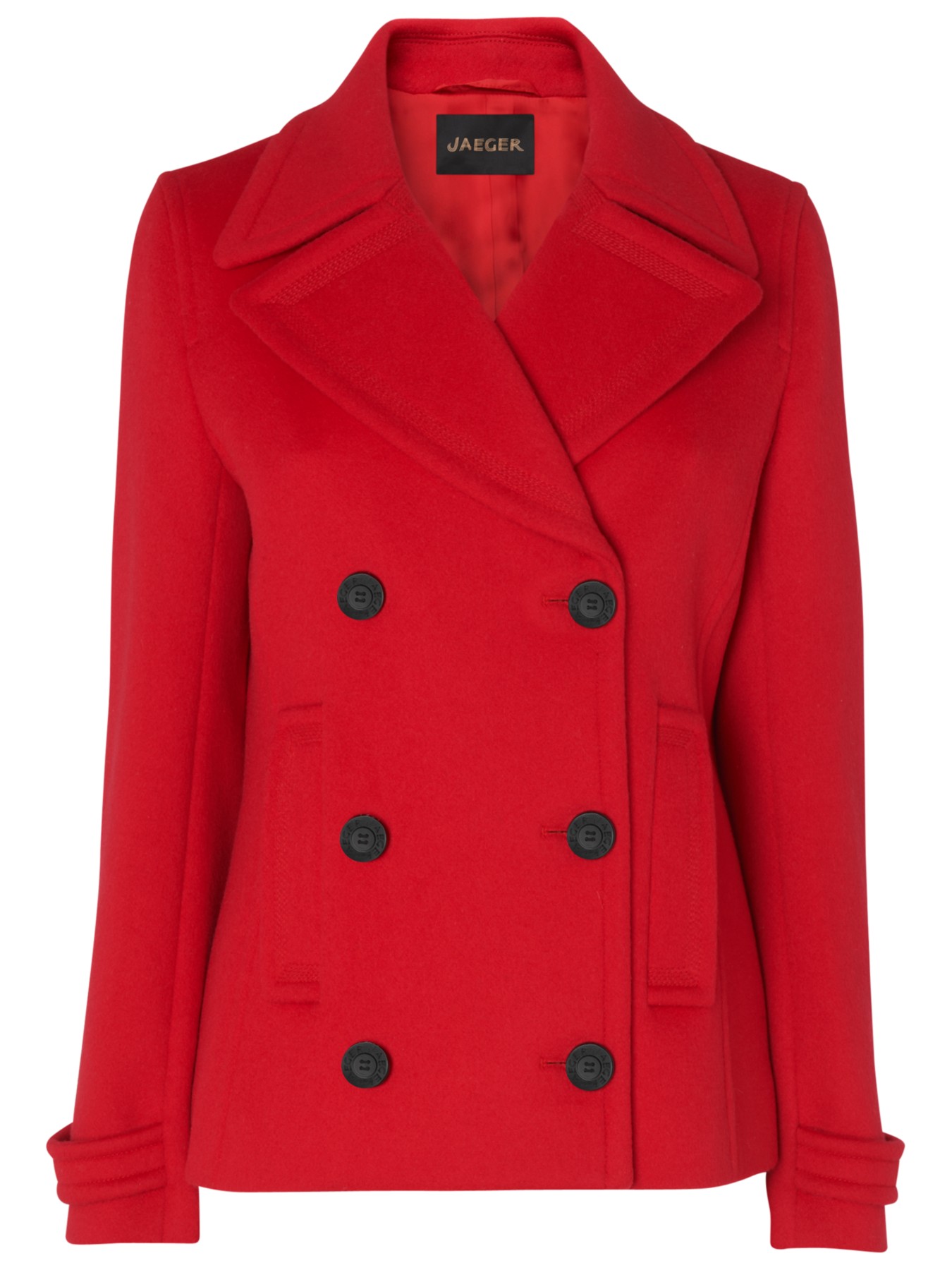 Jaeger Short Pea Coat in Red | Lyst