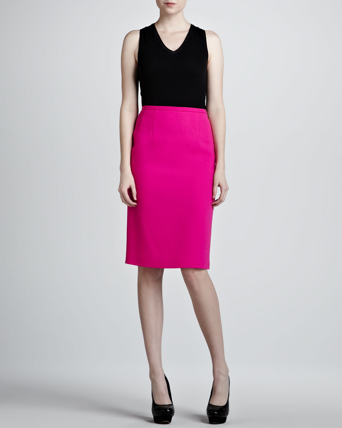 Lyst - Michael kors Wool Pencil Skirt in Black